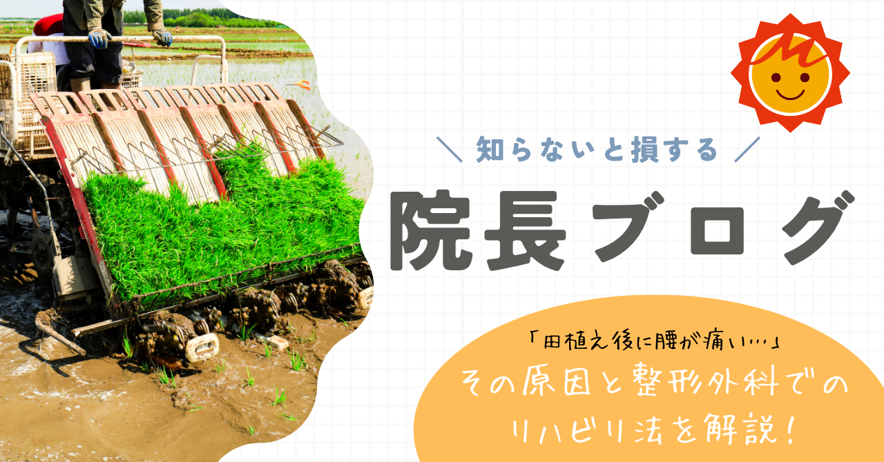 「田植え後に腰が痛い…」その原因と整形外科でのリハビリ法を解説！